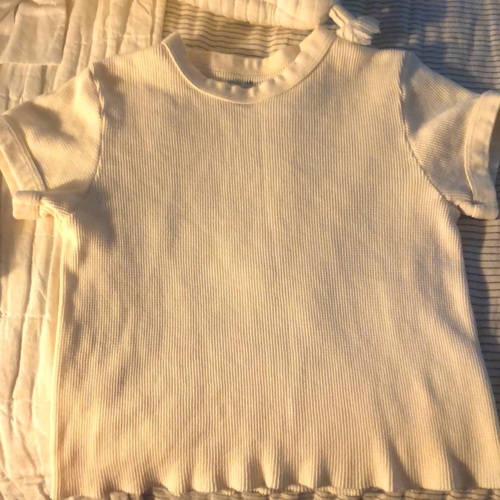 Brandy Melville Ivory ribbed tee